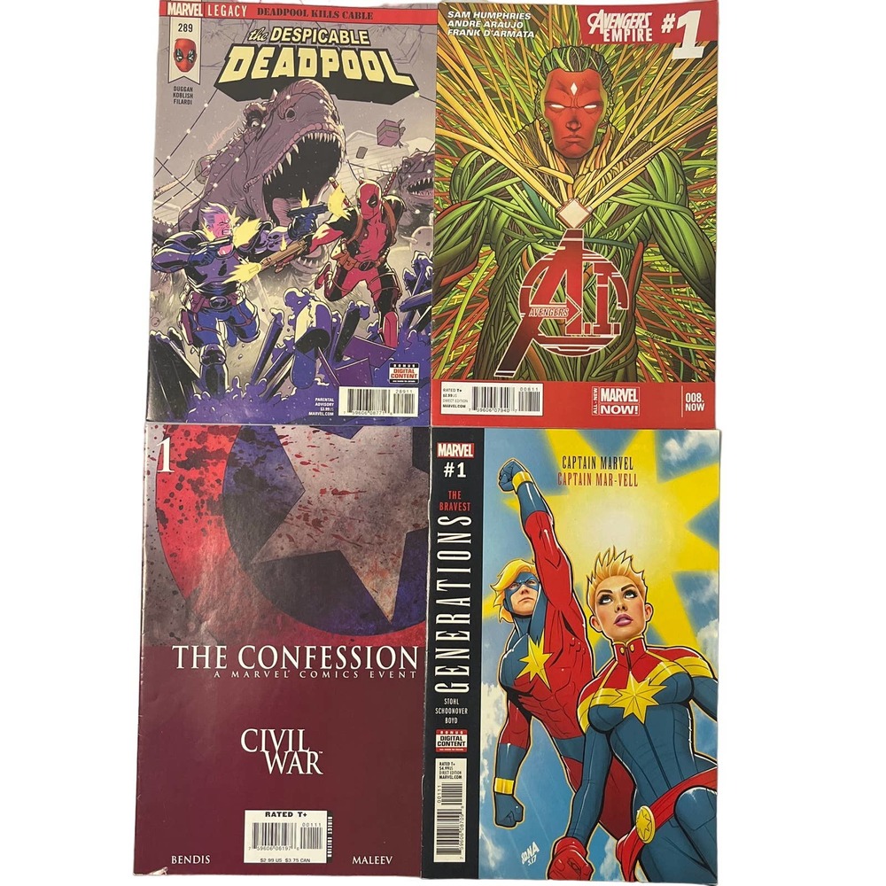 Marvel Comics Variety Pack, Set of 4, Deadpool, Avengers, Civil War, Mar-Vell